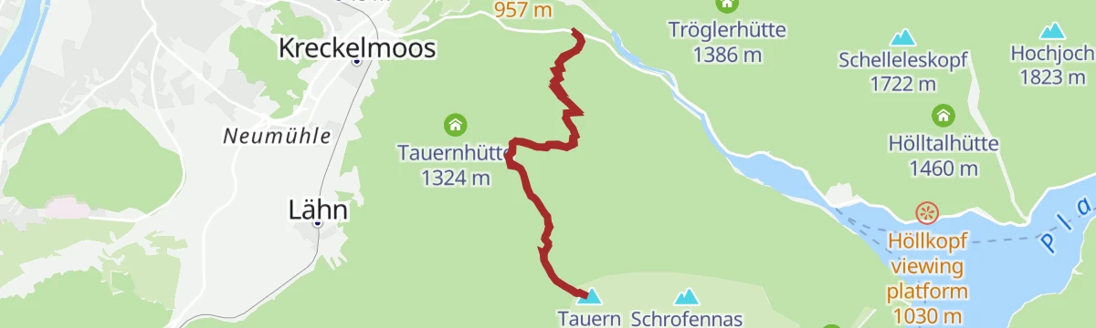 Route map: Gipfelwanderung Tauern